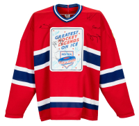 "Greatest Hockey Legends On Ice" Maska Jersey Signed By (14) with Maurice Richard, Gordie Howe, Henri Richard, Frank Mahovlich (Beckett) at PristineAuction.com