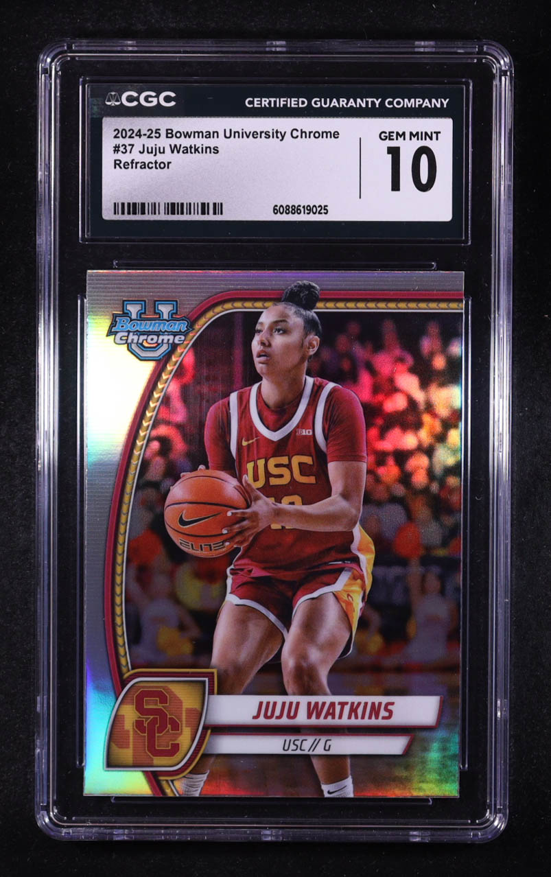 Juju Watkins 2024-25 Bowman Chrome University Refractors #37 RC (CGC 10) at PristineAuction.com Juju Watkins 2024-25 Bowman Chrome University Refractors #37 RC (CGC 10) at PristineAuction.com