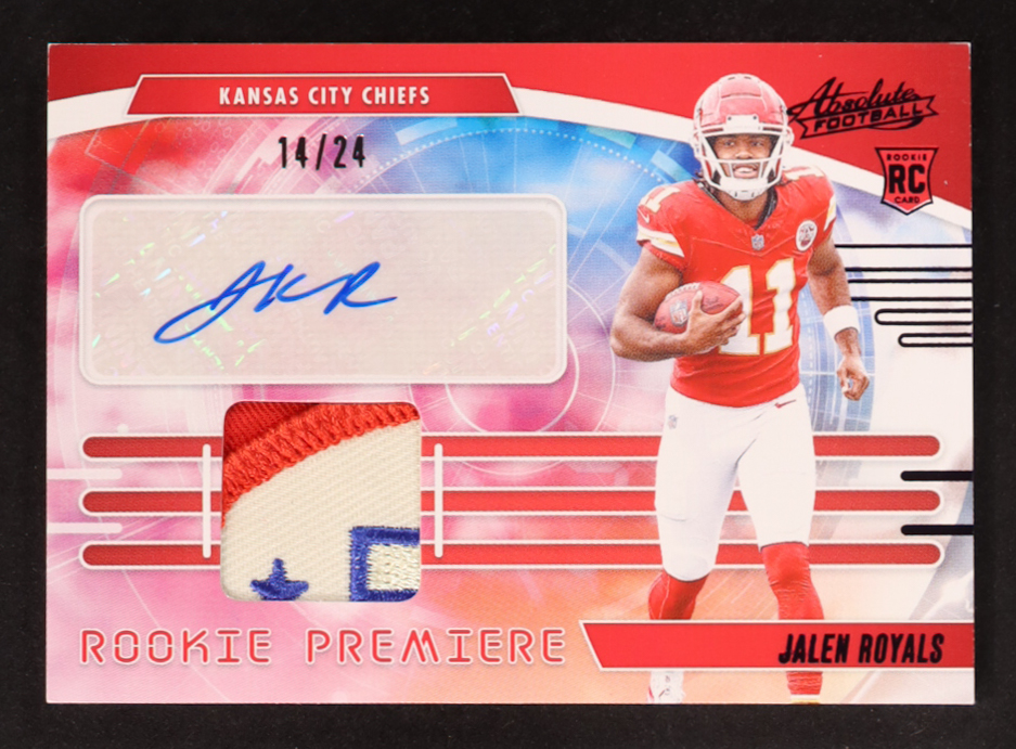 Jalen Royals 2025 Absolute Rookie Premiere Materials Autographs Purple #27 #14/24 RC at PristineAuction.com Jalen Royals 2025 Absolute Rookie Premiere Materials Autographs Purple #27 #14/24 RC at PristineAuction.com