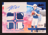 Riley Leonard 2025 Absolute Rookie Premiere Materials Autographs Quad Purple #18 #12/24 RC at PristineAuction.com