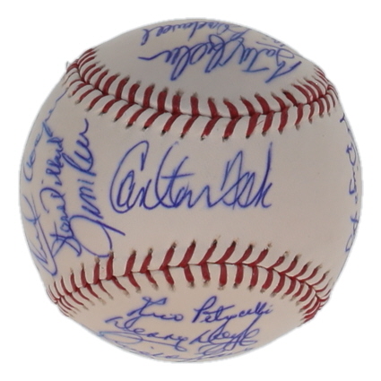 Red Sox OML Baseball Signed by (17) with Carlton Fisk, Jim Rice, Rico Petrocelli, Fred Lynn (Fanatics & MLB) at PristineAuction.com Red Sox OML Baseball Signed by (17) with Carlton Fisk, Jim Rice, Rico Petrocelli, Fred Lynn (Fanatics & MLB) at PristineAuction.com
