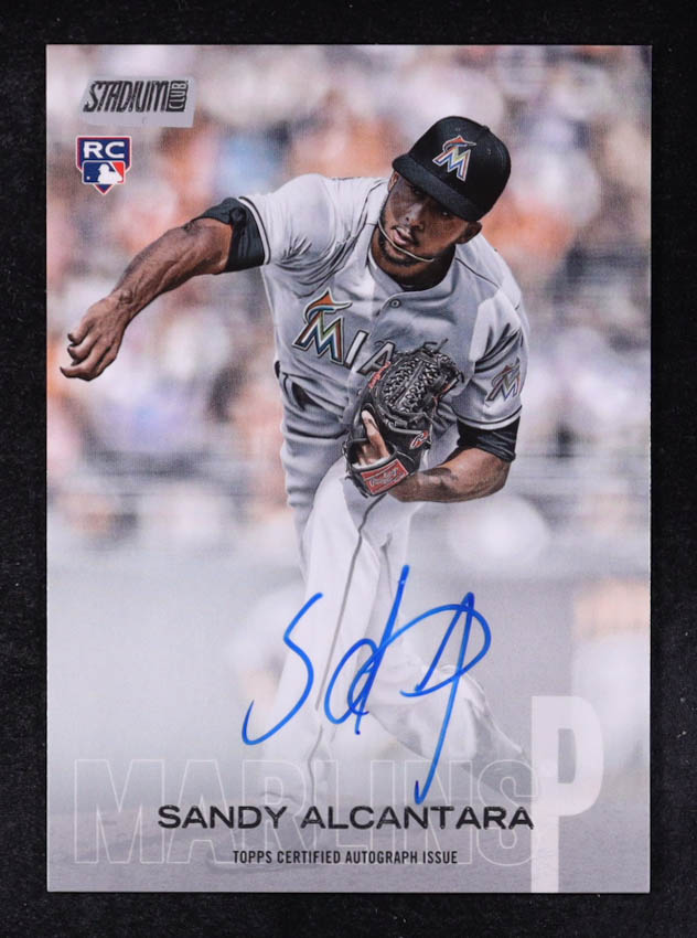 Sandy Alcantara 2018 Stadium Club Autographs #SCASA RC at PristineAuction.com Sandy Alcantara 2018 Stadium Club Autographs #SCASA RC at PristineAuction.com