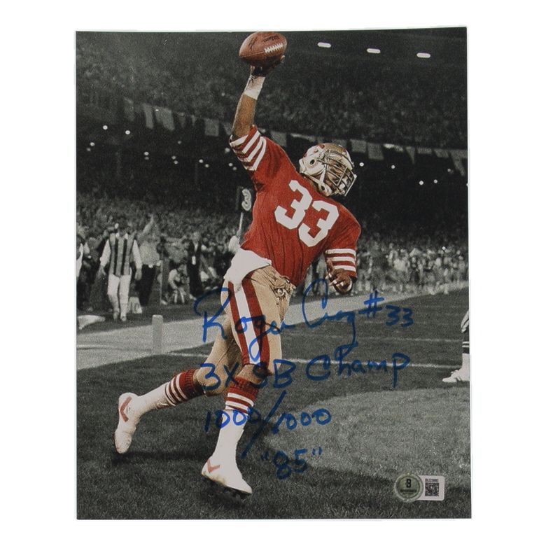 Roger Craig Signed 49ers 8x10 Photo Inscribed "3X SB Champ, 85, 1000/1000" (Beckett) at PristineAuction.com Roger Craig Signed 49ers 8x10 Photo Inscribed "3X SB Champ, 85, 1000/1000" (Beckett) at PristineAuction.com