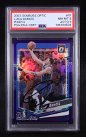 Luka Doncic Signed 2023 Panini Donruss Optic Purple #67 (PSA 8 | Autograph Graded PSA 9) at PristineAuction.com