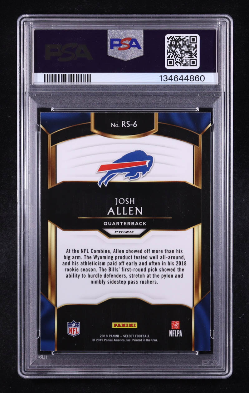 Josh Allen Signed 2018 Panini Select Rookie Prizm #RS-6 RC (PSA 9 | Autograph Graded PSA 10) at PristineAuction.com Josh Allen Signed 2018 Panini Select Rookie Prizm #RS-6 RC (PSA 9 | Autograph Graded PSA 10) at PristineAuction.com