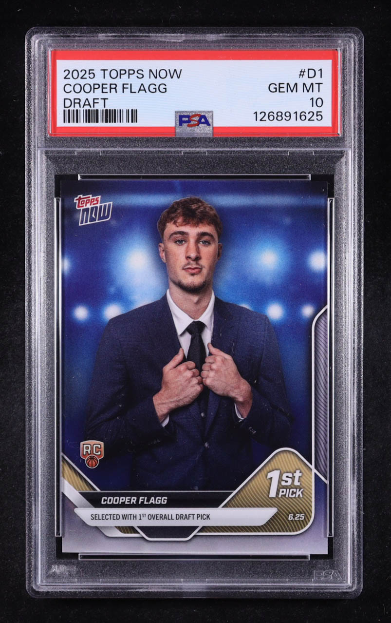 Cooper Flagg 2025-26 Topps Now #D1 RC (PSA 10) at PristineAuction.com Cooper Flagg 2025-26 Topps Now #D1 RC (PSA 10) at PristineAuction.com