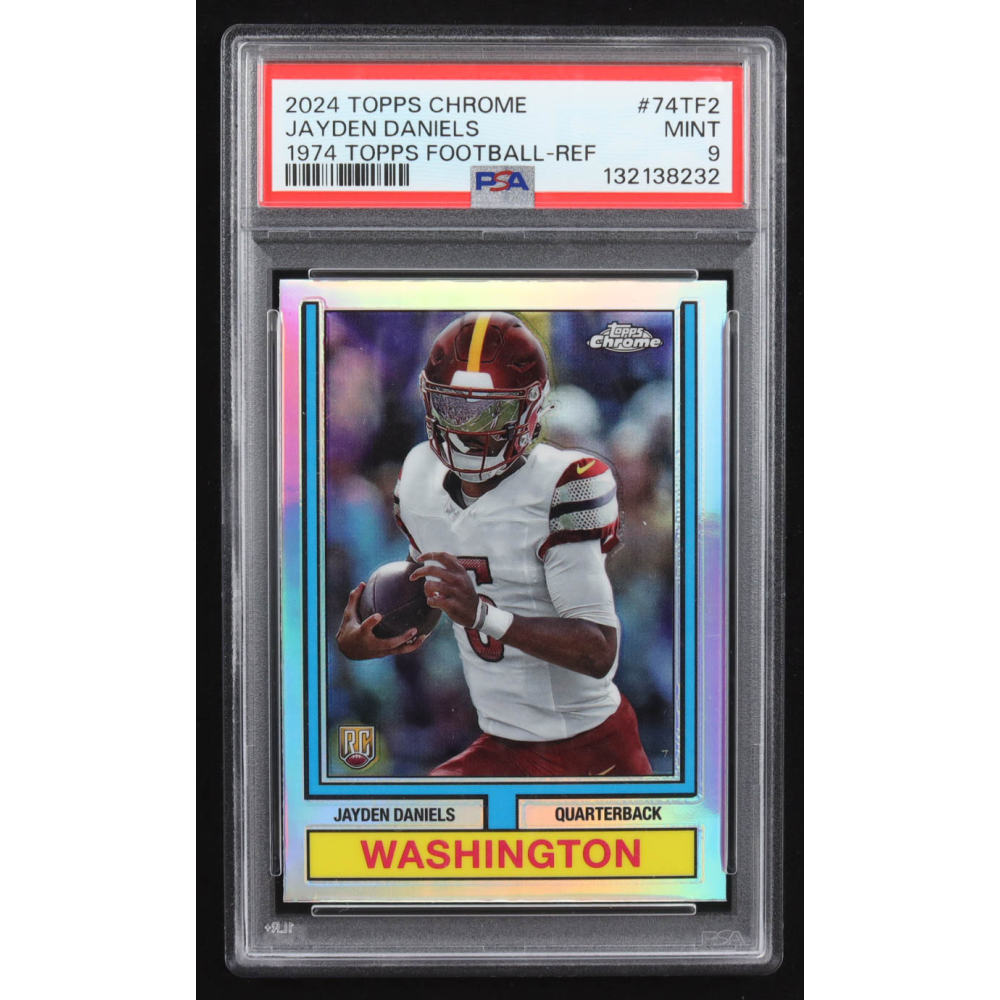 Jayden Daniels 2024 Topps Chrome '74 Topps #74TF2 RC (PSA 9) at PristineAuction.com