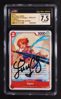 Luci Christian Signed 2023 One Piece Card Game Kingdoms of Intrigue #OP04011 Nami (CGC 7.5 | Auto 9) at PristineAuction.com