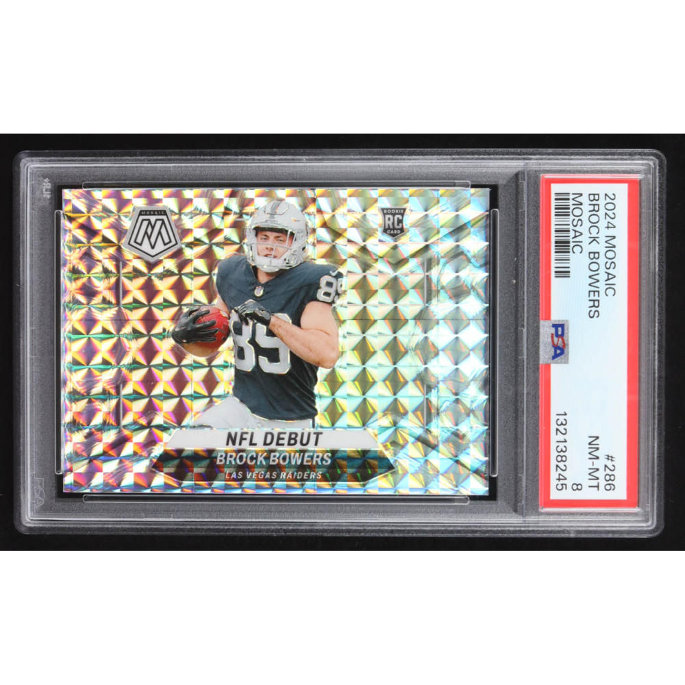 Brock Bowers 2024 Panini Mosaic Mosaic #286 RC (PSA 8) at PristineAuction.com