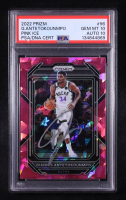 Giannis Antetokounpmo Signed 2022-23 Panini Prizm Pink Ice #96 (PSA 10 | Autograph Graded PSA 10) at PristineAuction.com