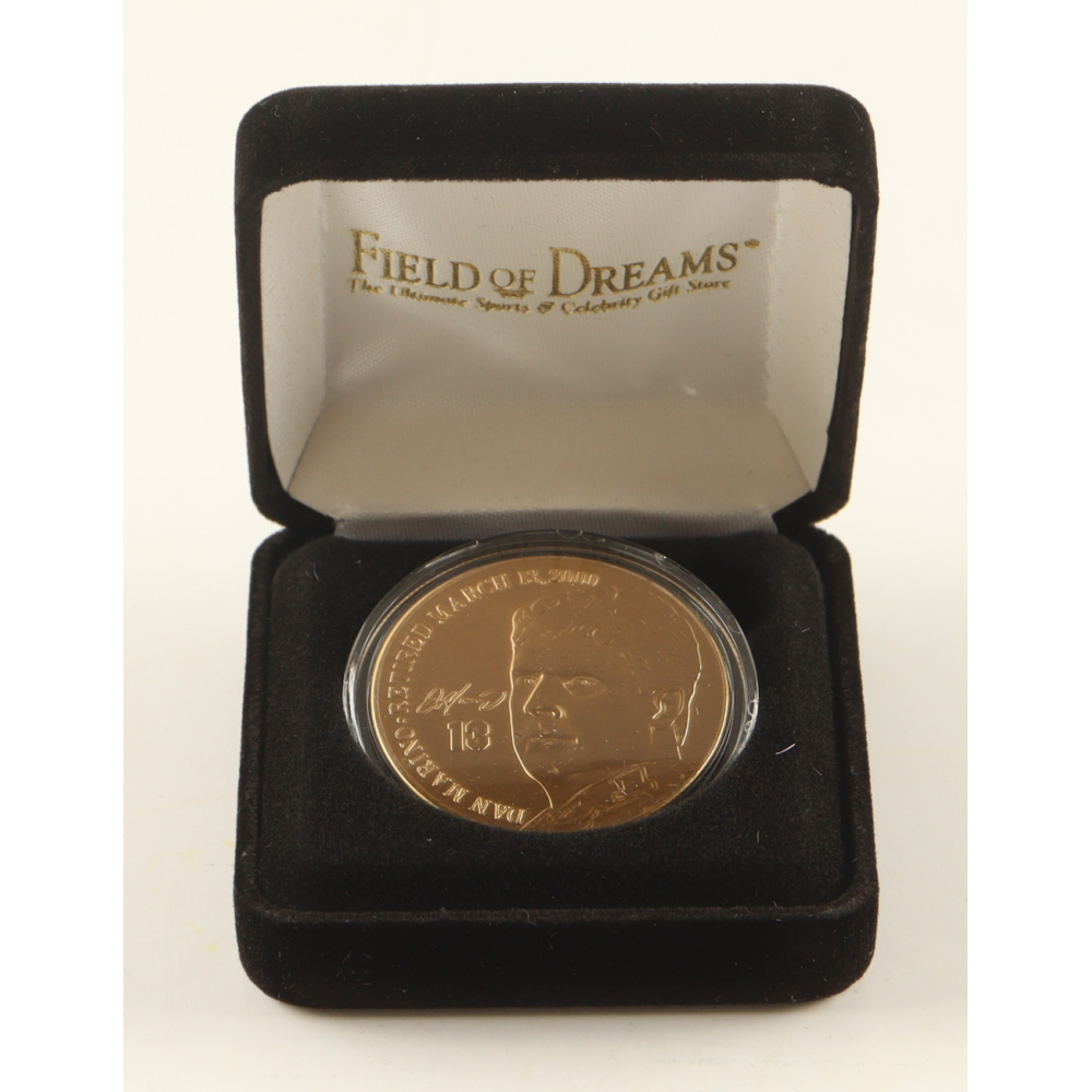 Dan Marino LE The Highland Mint Career Retirement Solid Bronze Coin With Display Case at PristineAuction.com