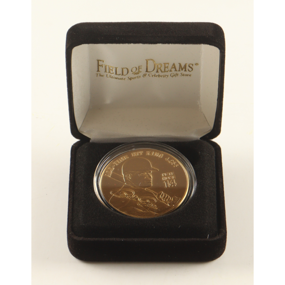 Pete Rose LE Reds 4256 Solid Bronze Coin with Case at PristineAuction.com