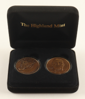 Karl Malone Jazz LE The Highland Mint "1998 Mid-West Division Champions" Matched Number Solid Bronze (2) Medallion Set at PristineAuction.com