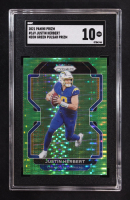 Justin Herbert 2021 Panini Prizm Neon Green Pulsar #169 (SGC 10) at PristineAuction.com