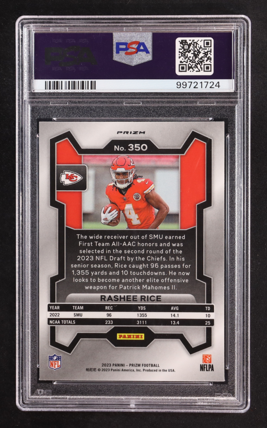 Rashee Rice 2023 Panini Prizm Neon Green Pulsar #350 RC (PSA 10) at PristineAuction.com Rashee Rice 2023 Panini Prizm Neon Green Pulsar #350 RC (PSA 10) at PristineAuction.com