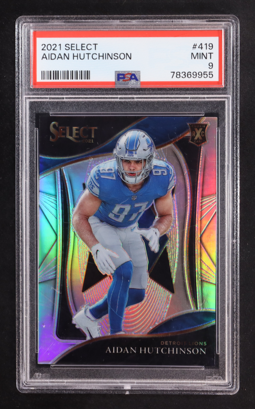 Aidan Hutchinson 2021 Panini Select XRC #419 RC (PSA 9) at PristineAuction.com Aidan Hutchinson 2021 Panini Select XRC #419 RC (PSA 9) at PristineAuction.com