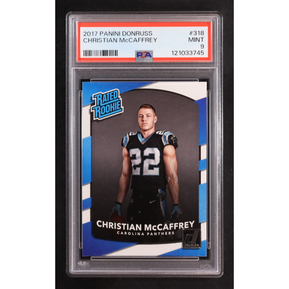 Christian McCaffrey 2017 Donruss #318 RR RC (PSA 9) at PristineAuction.com