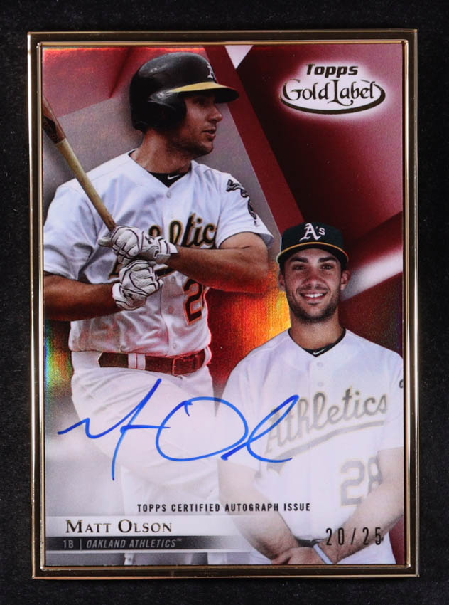 Matt Olson 2018 Topps Gold Label Framed Autographs Red #FAMO #20/25 at PristineAuction.com Matt Olson 2018 Topps Gold Label Framed Autographs Red #FAMO #20/25 at PristineAuction.com