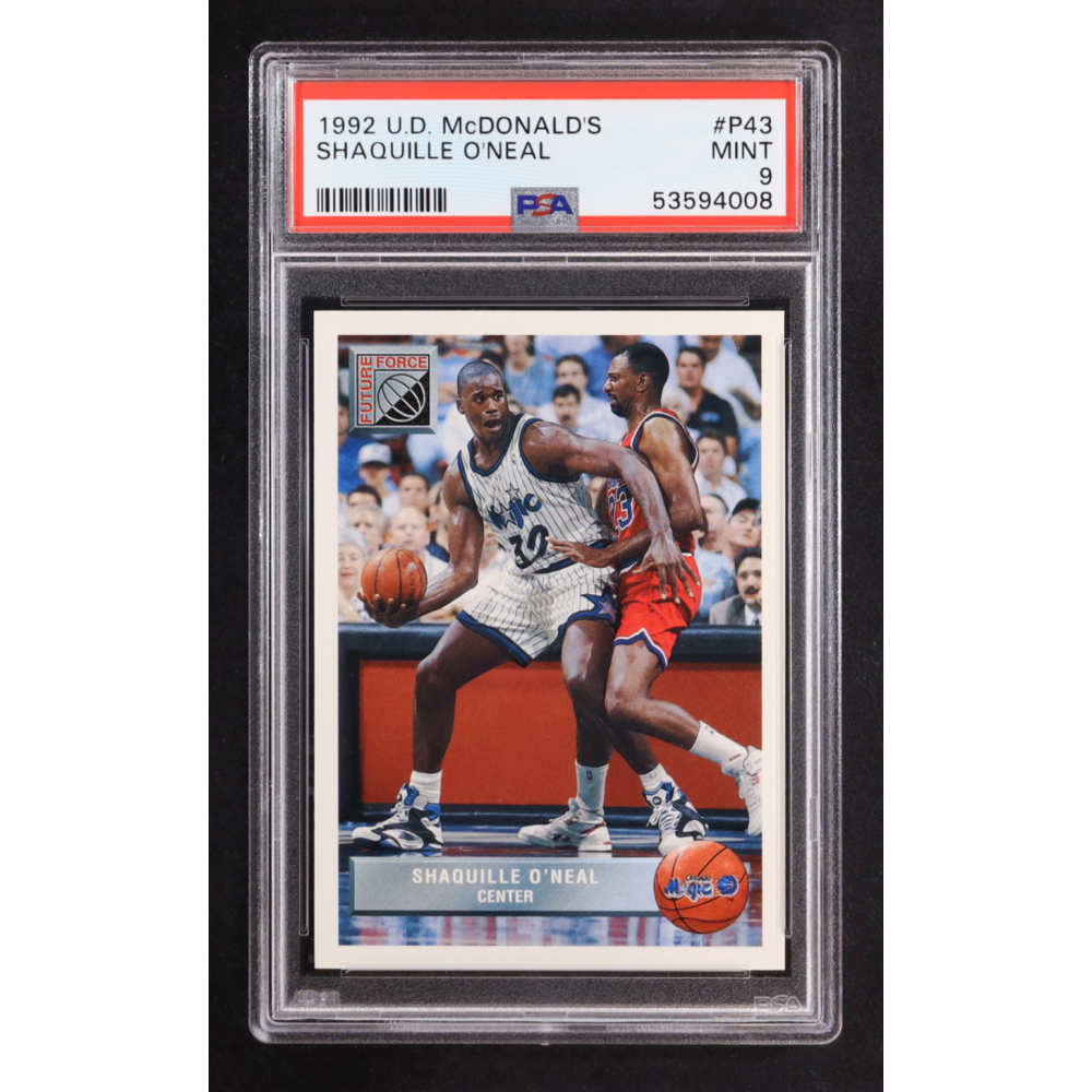 Shaquille O'Neal 1992-93 Upper Deck McDonald's #P43 RC (PSA 9) at PristineAuction.com