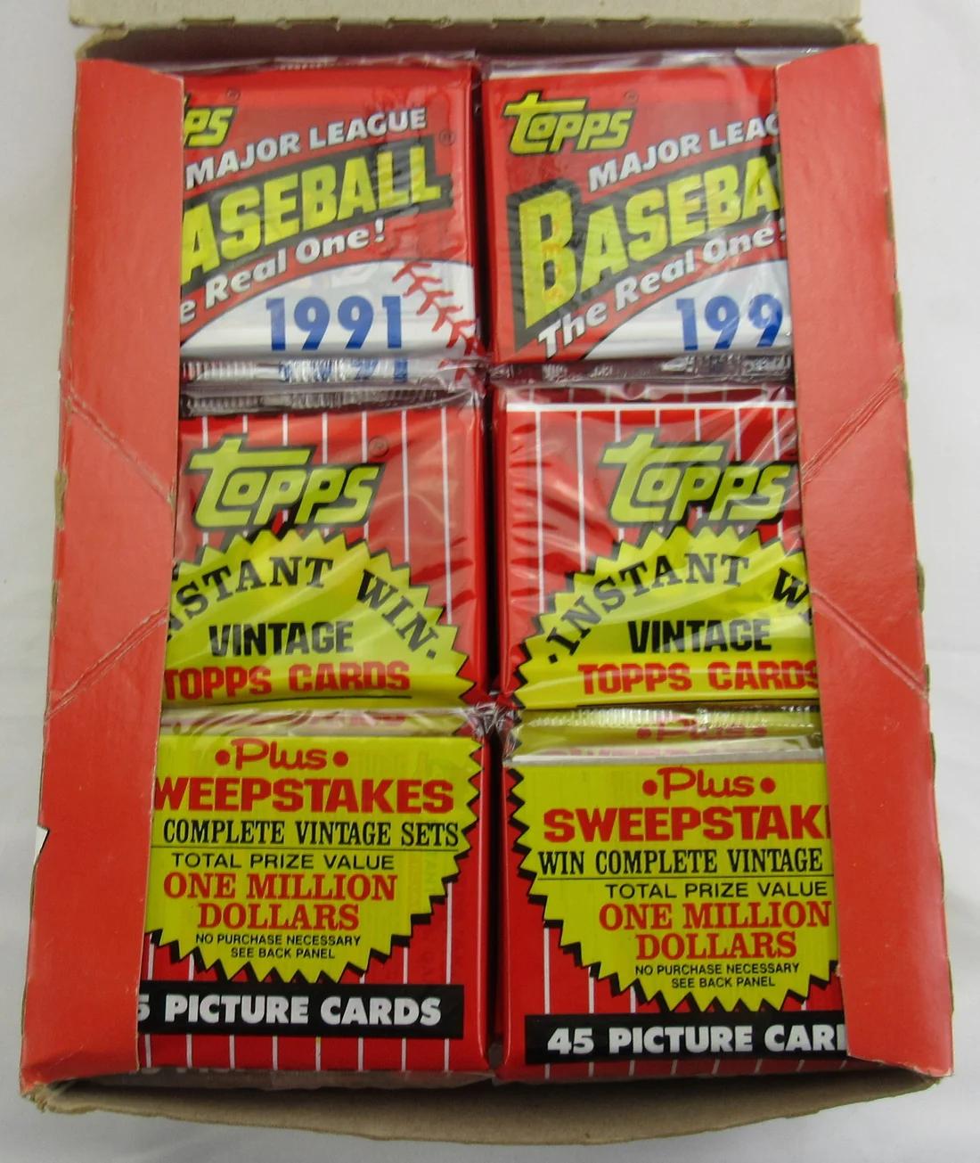 1991 Topps 40 Years of Baseball Wax Box with (36) Packs at PristineAuction.com 1991 Topps 40 Years of Baseball Wax Box with (36) Packs at PristineAuction.com