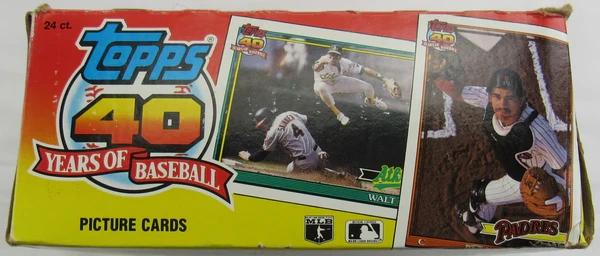1991 Topps 40 Years of Baseball Wax Box with (36) Packs at PristineAuction.com 1991 Topps 40 Years of Baseball Wax Box with (36) Packs at PristineAuction.com