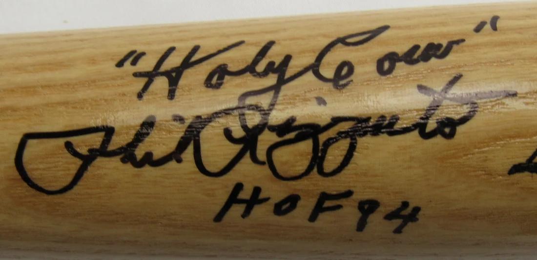 Phil Rizzuto Signed Rawlings Little League Baseball Bat Inscribed "Holy Cow" & "HOF 94" (JSA) at PristineAuction.com Phil Rizzuto Signed Rawlings Little League Baseball Bat Inscribed "Holy Cow" & "HOF 94" (JSA) at PristineAuction.com