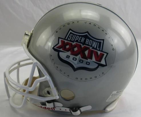 Kurt Warner Signed Super Bowl XXXIV Logo Full-Size Authentic On-Field Helmet (JSA) at PristineAuction.com Kurt Warner Signed Super Bowl XXXIV Logo Full-Size Authentic On-Field Helmet (JSA) at PristineAuction.com
