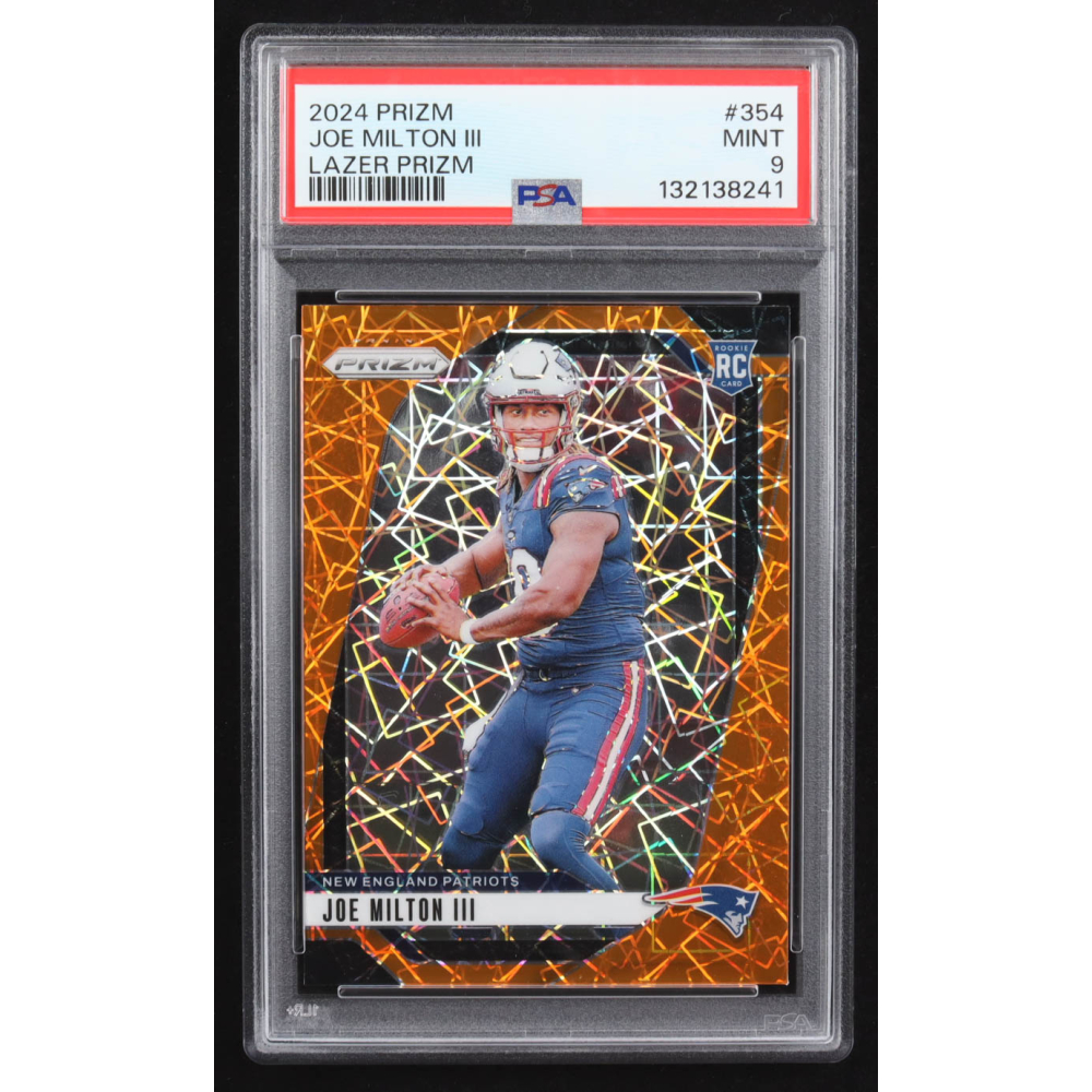Joe Milton III 2024 Panini Prizm Prizms Lazer #354 RC (PSA 9) at PristineAuction.com