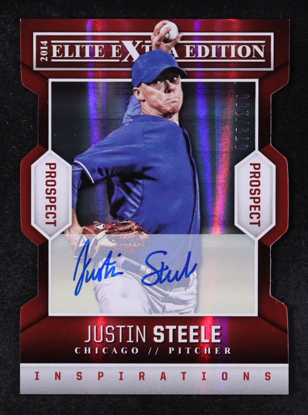 Justin Steele 2014 Elite Extra Edition Prospects Signatures Inspirations #64 #079/100 at PristineAuction.com Justin Steele 2014 Elite Extra Edition Prospects Signatures Inspirations #64 #079/100 at PristineAuction.com