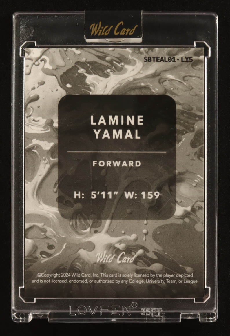 Lamine Yamal 2024 Wild Card Splat Background 1 Teal Sparkle #LY5 #07/10 RC at PristineAuction.com Lamine Yamal 2024 Wild Card Splat Background 1 Teal Sparkle #LY5 #07/10 RC at PristineAuction.com