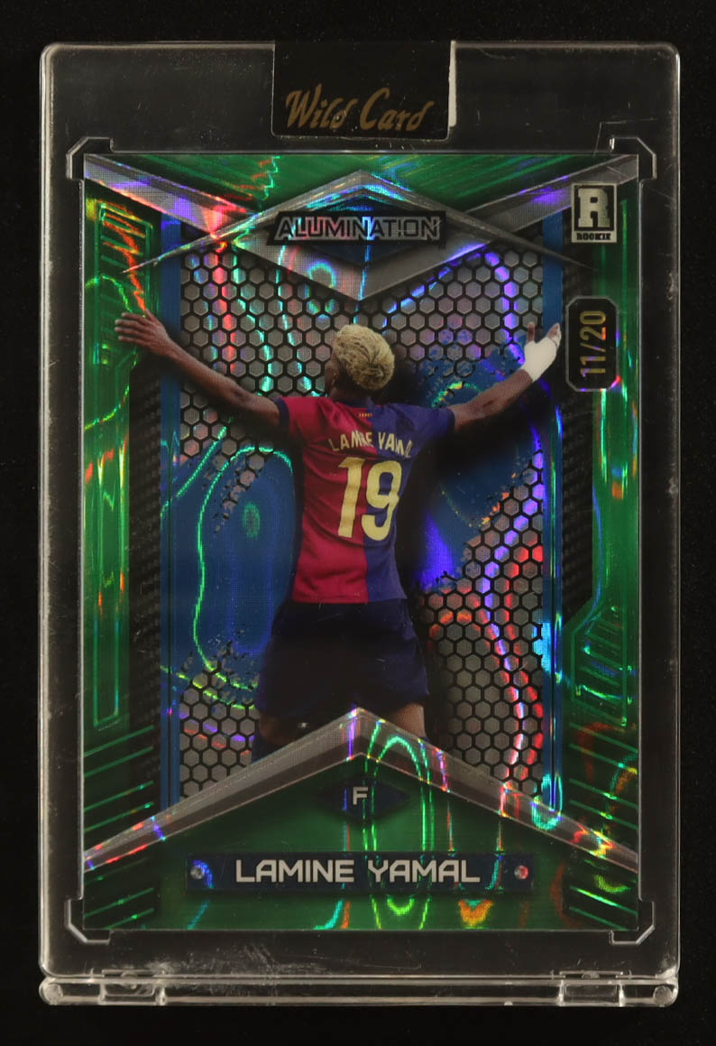 Lamine Yamal 2024 Wild Card Alumination Green Lava #ABCLY7 #11/20 RC at PristineAuction.com Lamine Yamal 2024 Wild Card Alumination Green Lava #ABCLY7 #11/20 RC at PristineAuction.com