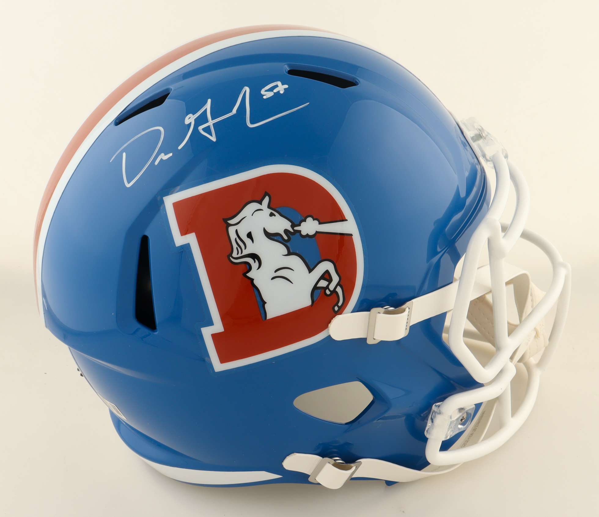Dre Greenlaw Signed Broncos Full-Size Speed Helmet (Beckett) at PristineAuction.com Dre Greenlaw Signed Broncos Full-Size Speed Helmet (Beckett) at PristineAuction.com