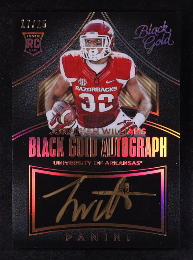 Jonathan Williams 2016 Panini Black Gold Collegiate Gold AU #132 #17/25 RC at PristineAuction.com Jonathan Williams 2016 Panini Black Gold Collegiate Gold AU #132 #17/25 RC at PristineAuction.com