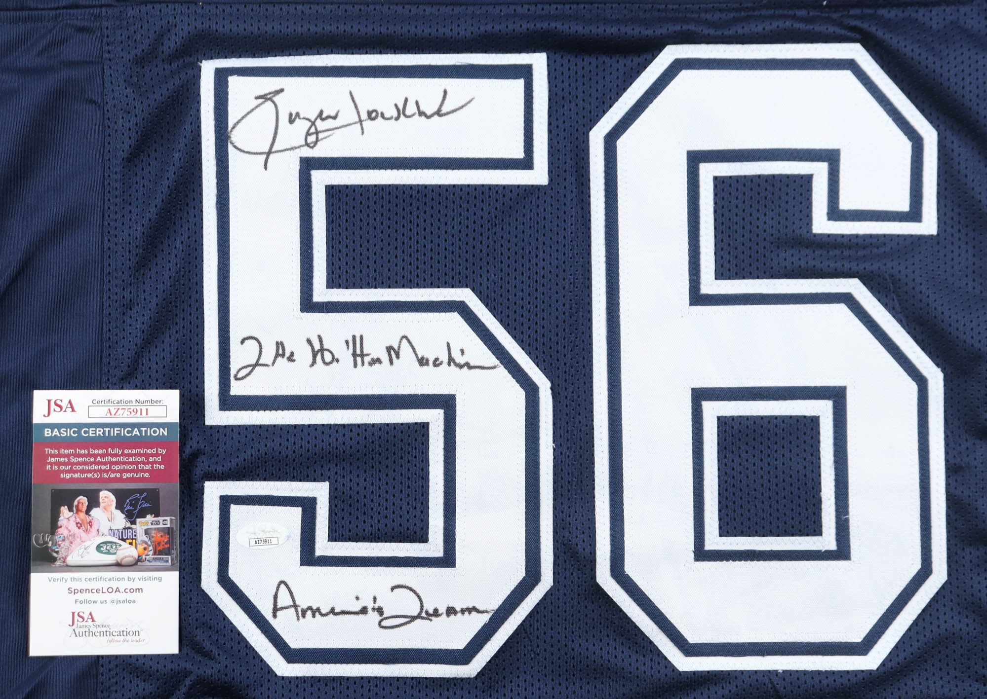 Eugene Lockhart Signed Jersey Inscribed "The Hitting Machine" & "America's Team" (JSA) at PristineAuction.com Eugene Lockhart Signed Jersey Inscribed "The Hitting Machine" & "America's Team" (JSA) at PristineAuction.com