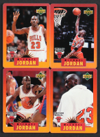 1996 Upper Deck Michael Jordan Metal Collector Cards Tin Box with (4) Cards at PristineAuction.com