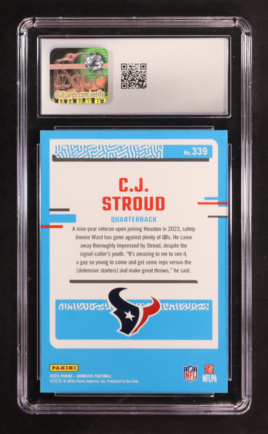 CJ Stroud 2023 Donruss #339 RR RC (CGC 10) at PristineAuction.com CJ Stroud 2023 Donruss #339 RR RC (CGC 10) at PristineAuction.com
