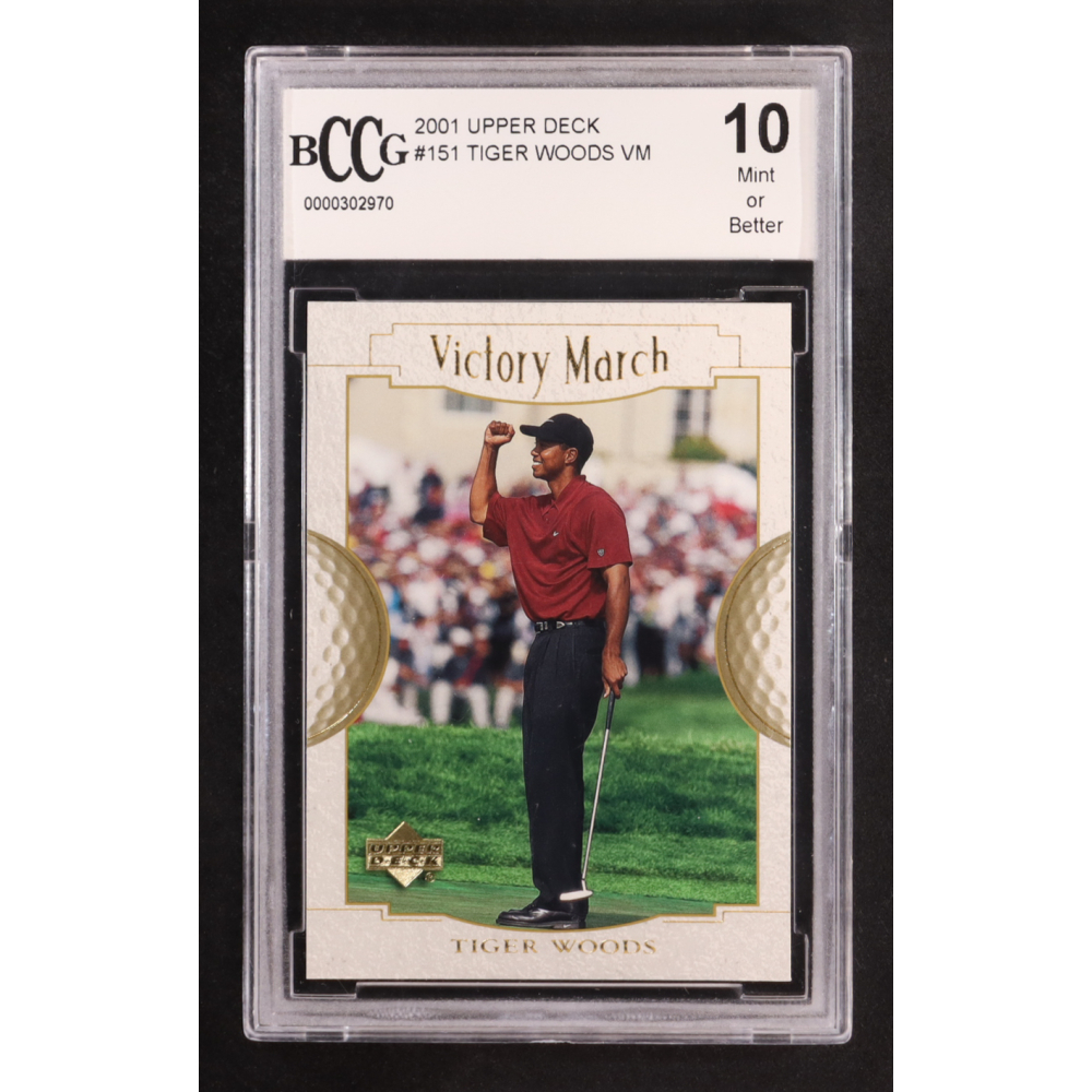 Tiger Woods 2001 Upper Deck #151 VM RC (BCCG 10) at PristineAuction.com