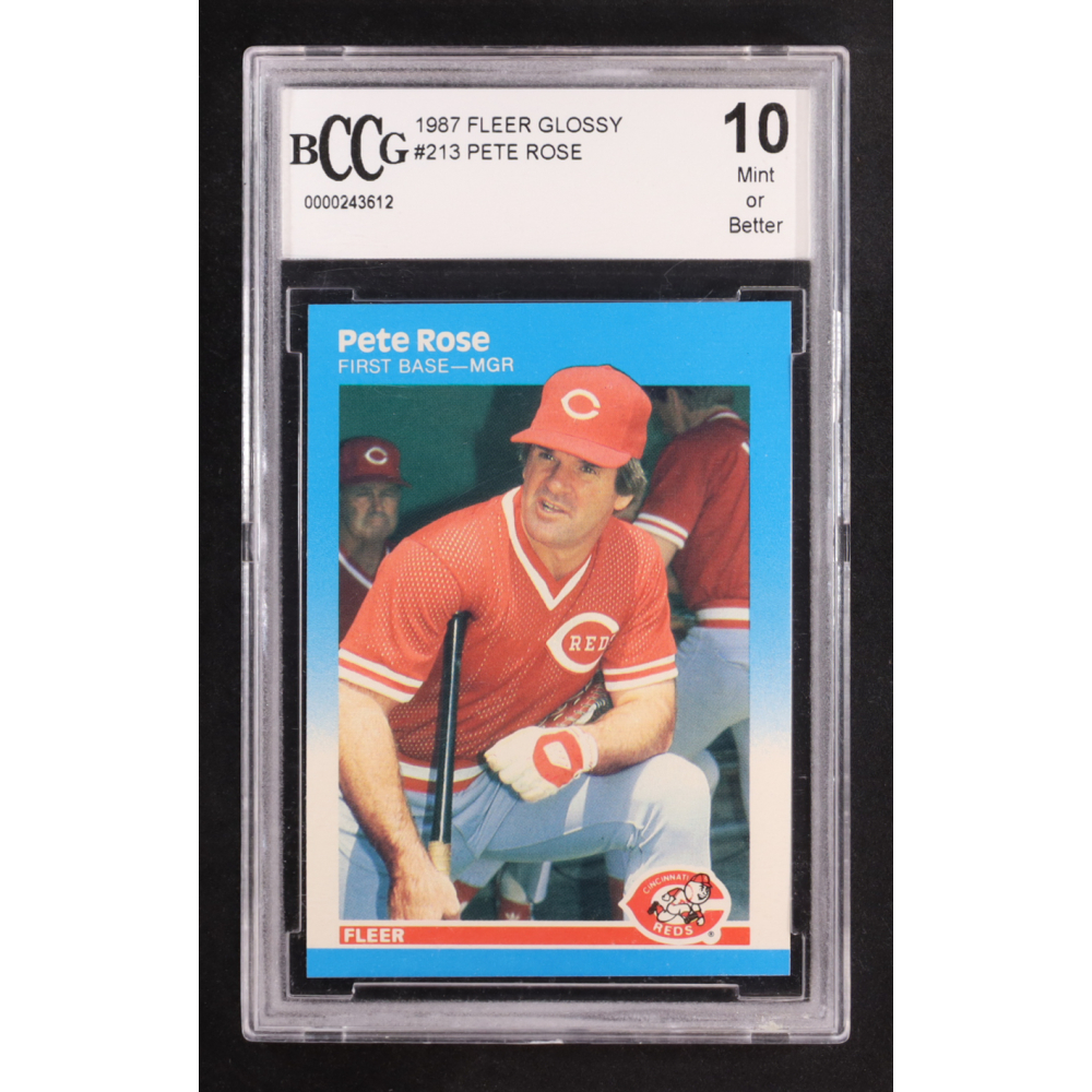 Pete Rose 1987 Fleer Glossy #213 (BCCG 10) at PristineAuction.com
