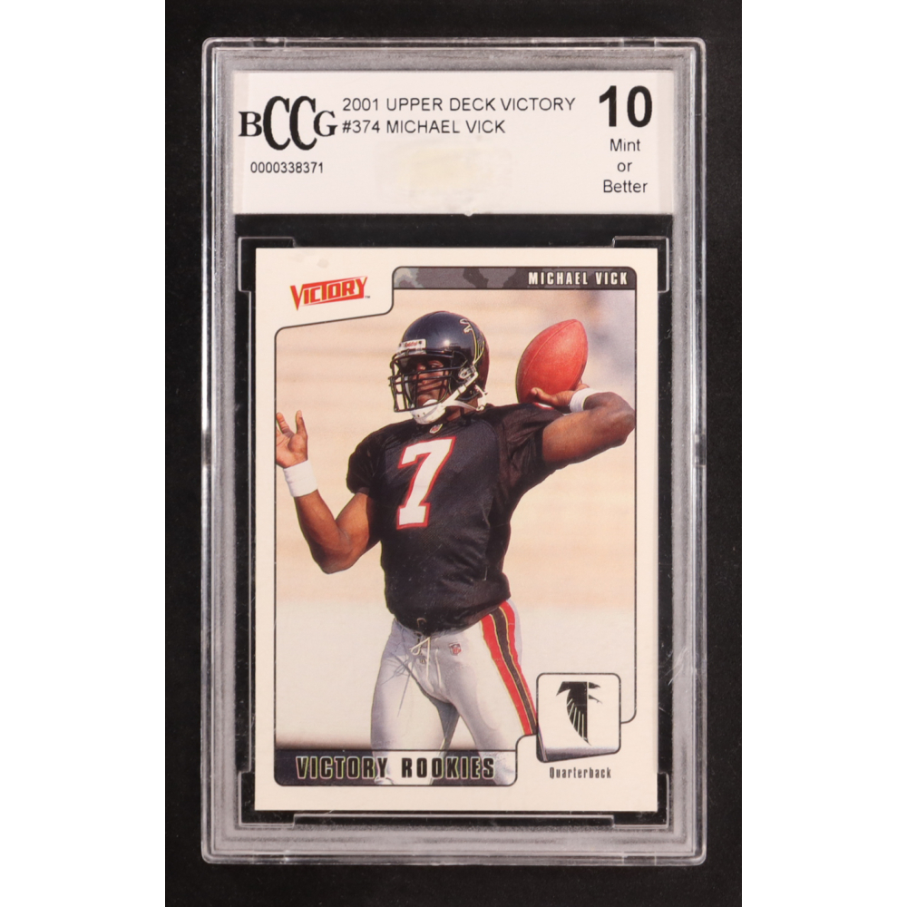 Michael Vick 2001 Upper Deck Victory #374 RC (BCCG 10) at PristineAuction.com