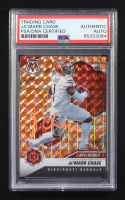 Ja'marr Chase Signed 2021 Panini Mosaic Reactive Orange Debut #247 RC (PSA) at PristineAuction.com