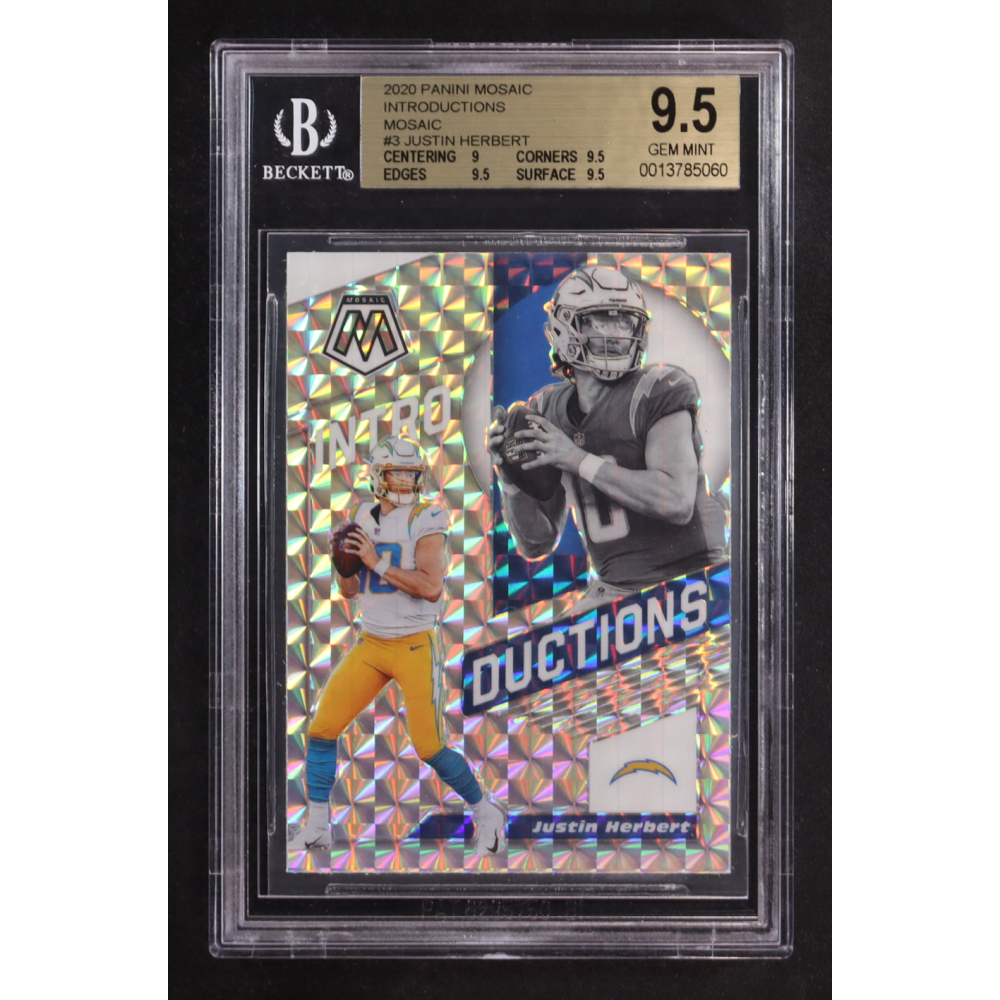Justin Herbert 2020 Panini Mosaic Introductions Mosaic #3 RC (BGS 9.5) at PristineAuction.com
