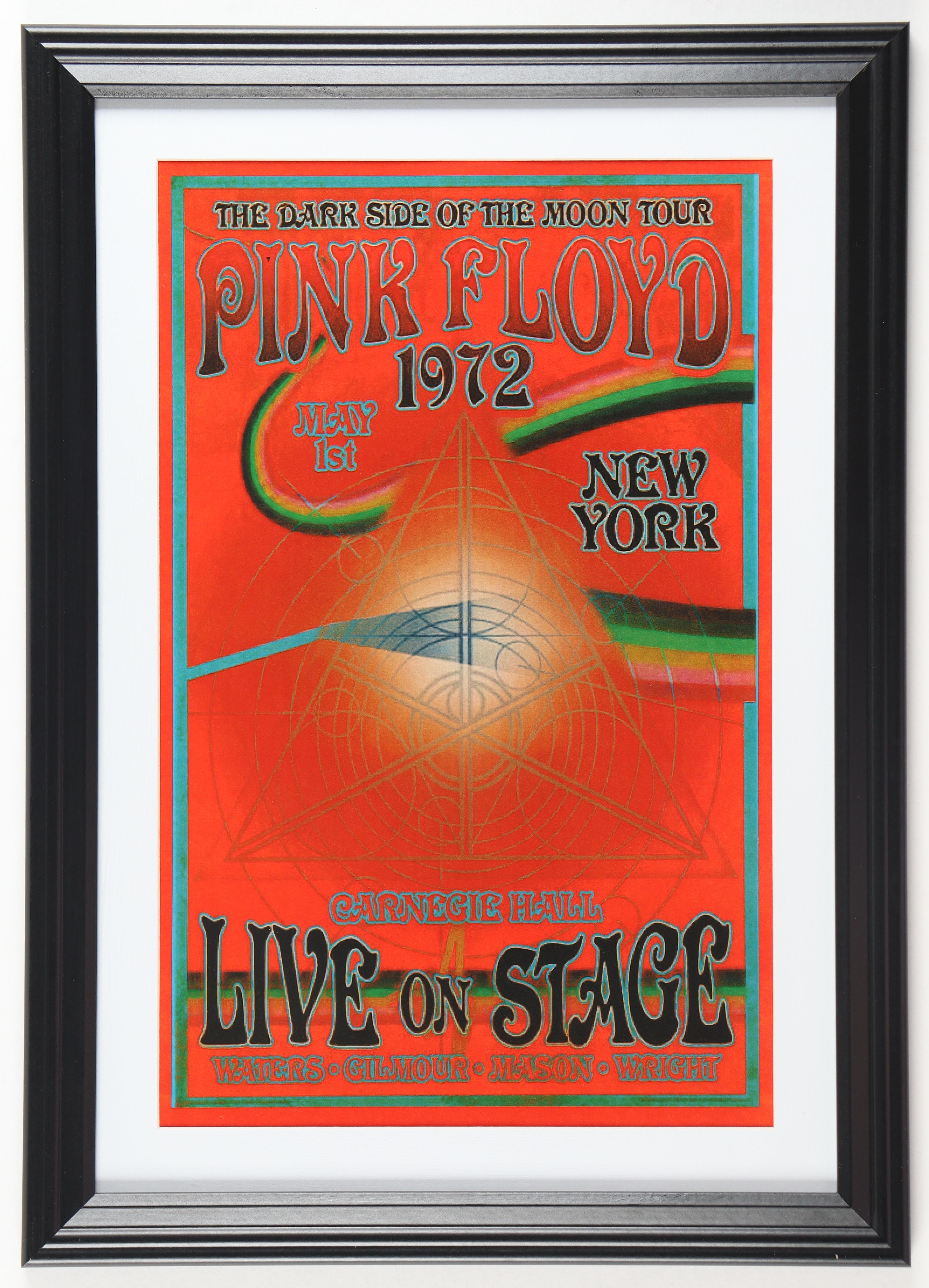 1972 "Pink Floyd: The Dark Side of the Moon" New York Concert Custom Framed Print at PristineAuction.com 1972 "Pink Floyd: The Dark Side of the Moon" New York Concert Custom Framed Print at PristineAuction.com
