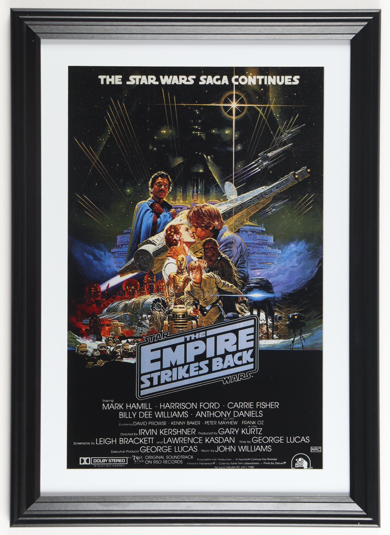 1980 "Star Wars: The Empire Strikes Back" Custom Framed Print Display at PristineAuction.com 1980 "Star Wars: The Empire Strikes Back" Custom Framed Print Display at PristineAuction.com