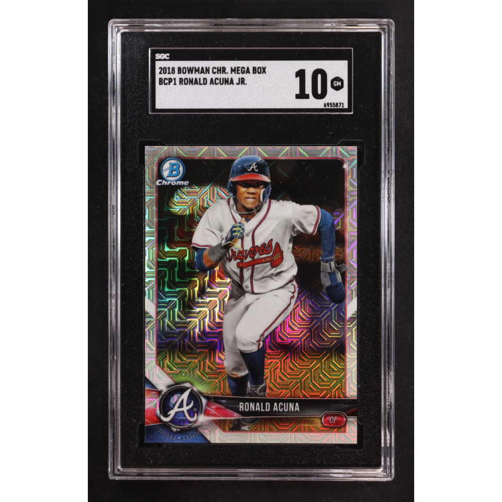 Ronald Acuna 2018 Bowman Chrome Mega Box Prospects Refractors #BCP1 RC (SGC 10) at PristineAuction.com