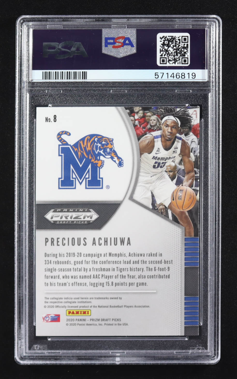 Precius Achiuwa 2020 Panini Prizm DP #8 RC (PSA 10) at PristineAuction.com Precius Achiuwa 2020 Panini Prizm DP #8 RC (PSA 10) at PristineAuction.com