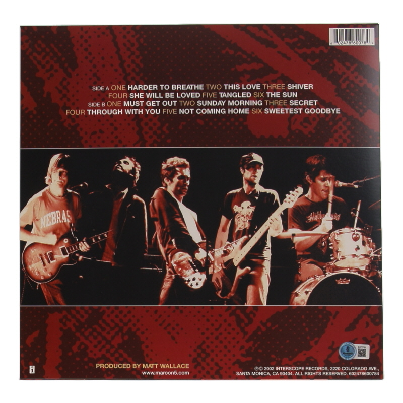 Adam Levine Signed Maroon 5 "Songs About Jane" Vinyl Record Album (Beckett) at PristineAuction.com Adam Levine Signed Maroon 5 "Songs About Jane" Vinyl Record Album (Beckett) at PristineAuction.com