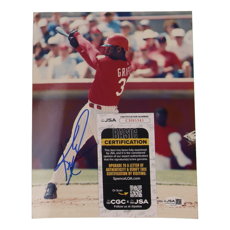 Ken Griffey Jr. Signed Reds 8x10 Photo (JSA) at PristineAuction.com Ken Griffey Jr. Signed Reds 8x10 Photo (JSA) at PristineAuction.com