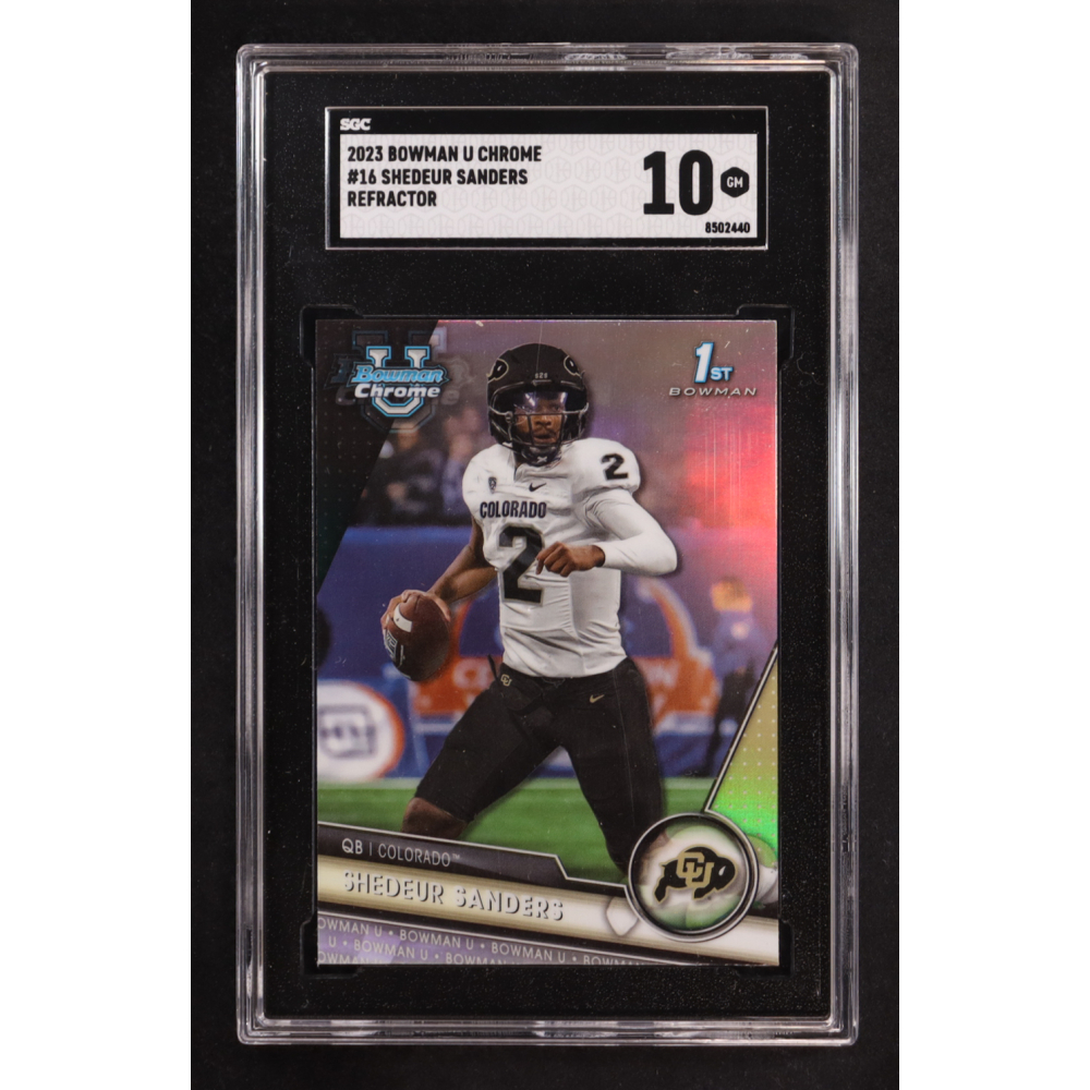 Shedeur Sanders 2023 Bowman Chrome University Refractors #16 RC (SGC 10) at PristineAuction.com
