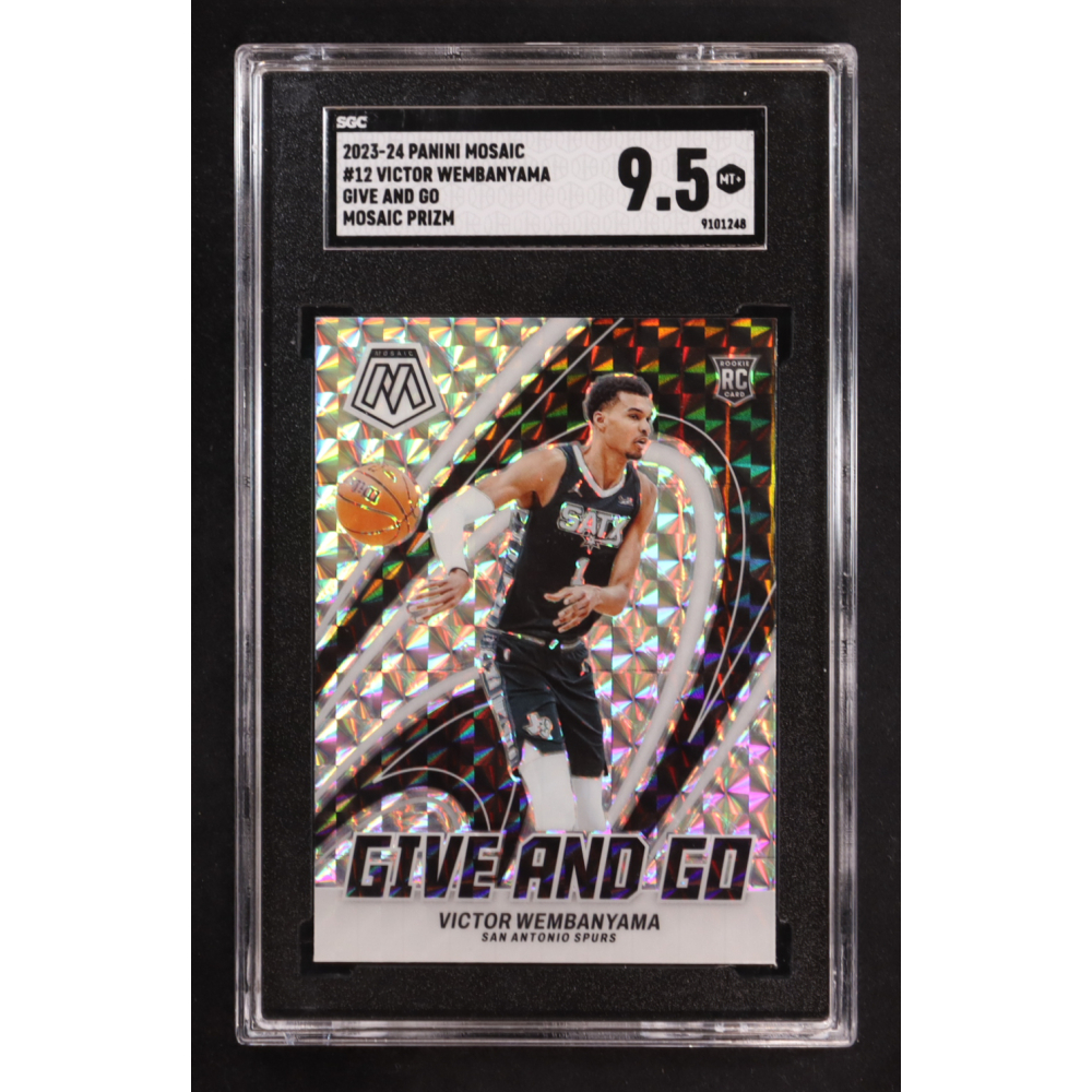 Victor Wembanyama 2023-24 Panini Mosaic Give and Go Mosaic #12 RC (SGC 9.5) at PristineAuction.com