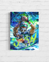 Jaxon Smith-Njigba Seahawks Custom 9x12 Canvas at PristineAuction.com